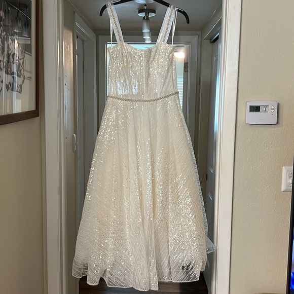 🎉HP! 🎉 ✨NWT✨ Bronx and Banco Mademoiselle Bridal Midi Dress in White - Picture 7 of 11